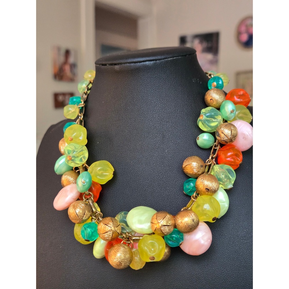 Multicolored Chacha Necklace Vintage Statement